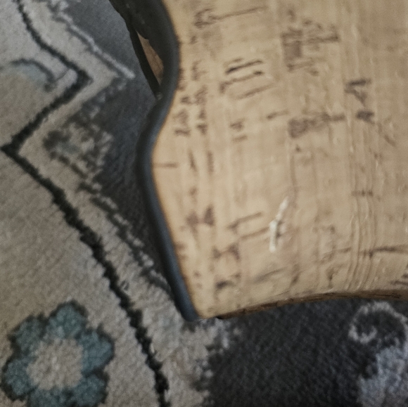 BOC Born Concepts Black Platform Wedge Cork Heel Open Toe Sandals Sz 6 - Picture 9 of 10